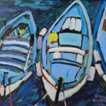Acryl schilderij, Maya Wildevuur, 3 bootjes